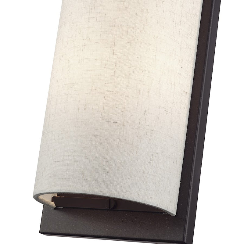 Livex Brenton 2Lt ADA Sconce, English Bronze/Oatmeal/White Fabric