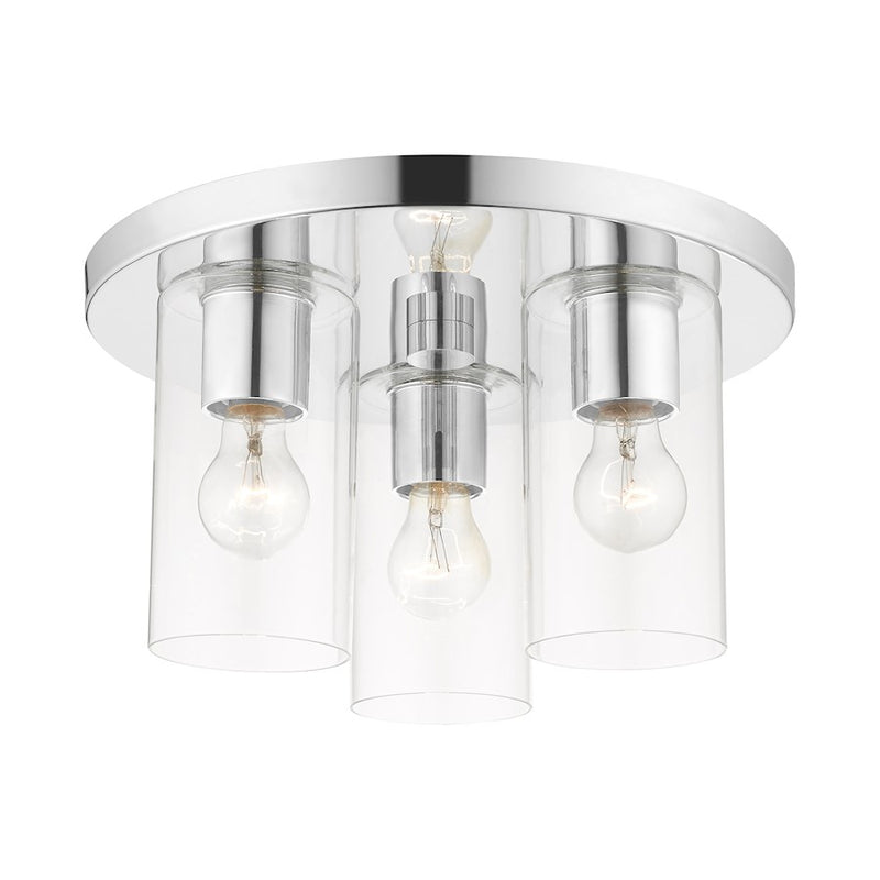 Livex Zurich Flush Mount, Clear Glass