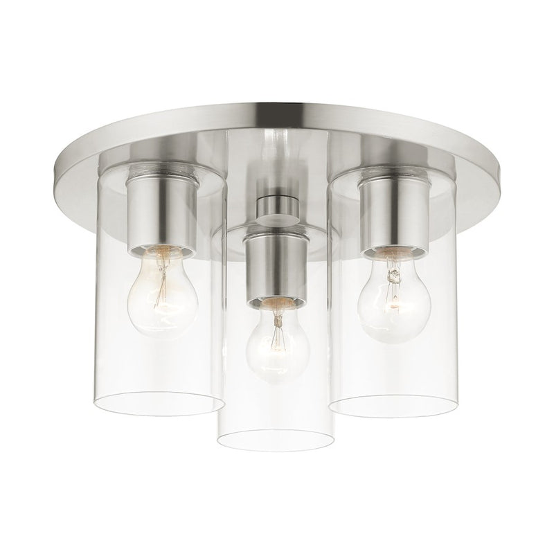 Livex Zurich Flush Mount, Clear Glass