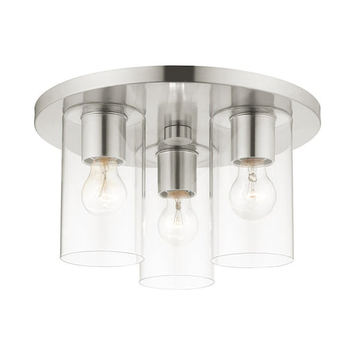 Livex Zurich Flush Mount, Clear Glass