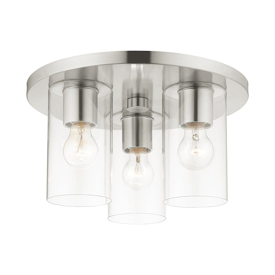 Livex Zurich Flush Mount, Clear Glass