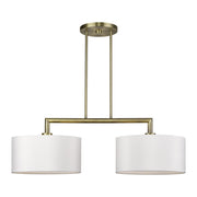 Livex Meridian 2Lt Large Chandelier, Brass/Off-White - 45492-01