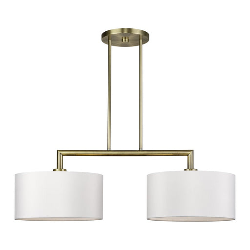 Livex Meridian 2Lt Large Chandelier, Brass/Off-White - 45492-01