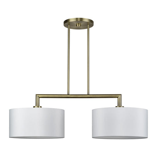 Livex Meridian 2Lt Large Chandelier, Brass/Off-White