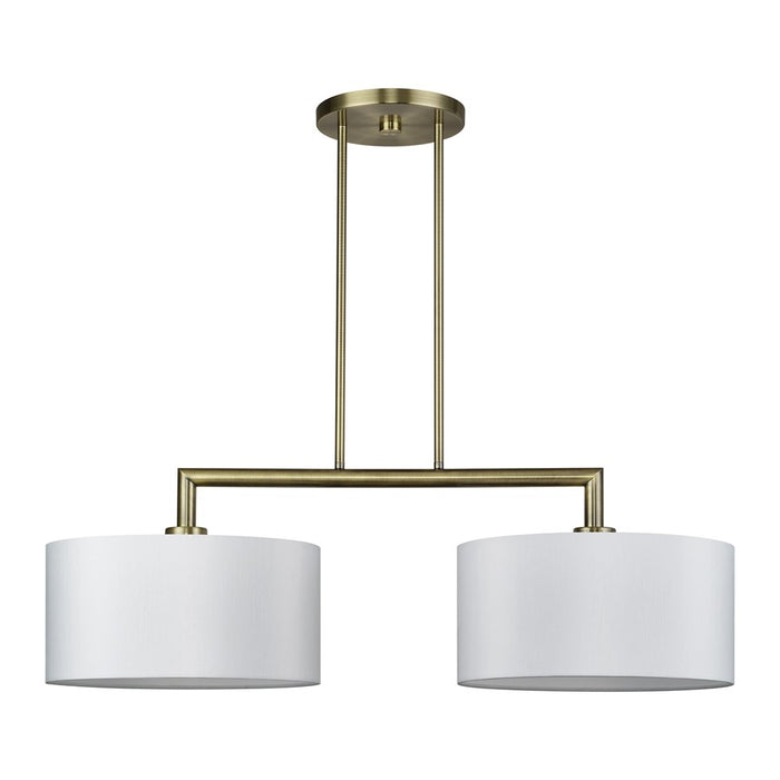 Livex Meridian 2Lt Large Chandelier, Brass/Off-White