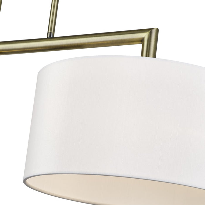 Livex Meridian 2Lt Large Chandelier, Brass/Off-White