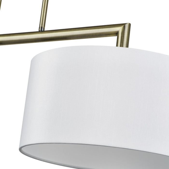 Livex Meridian 2Lt Large Chandelier, Brass/Off-White