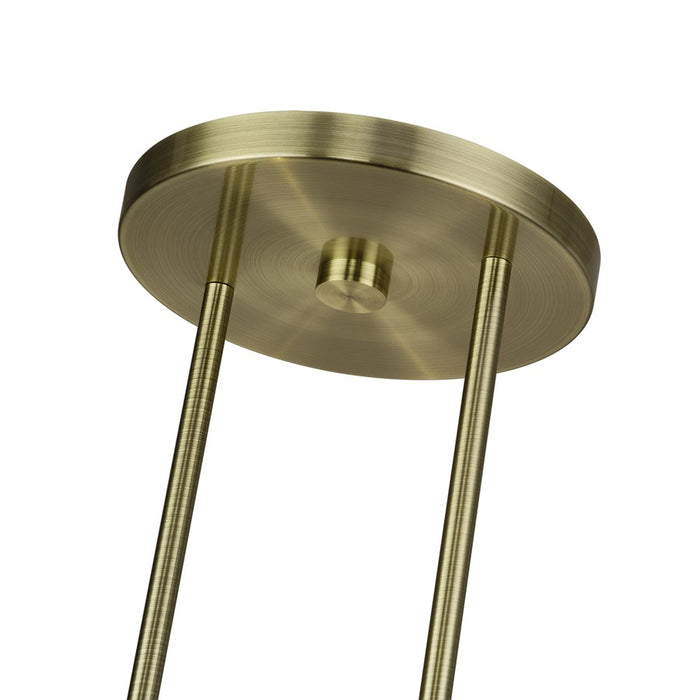 Livex Meridian 2Lt Large Chandelier, Brass/Off-White