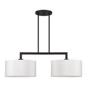 Livex Meridian 2Lt Large Chandelier, Black/Off-White - 45492-04