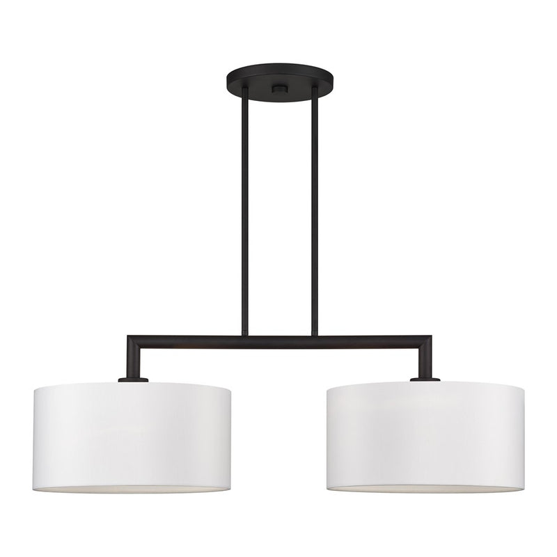 Livex Meridian 2Lt Large Chandelier, Black/Off-White - 45492-04