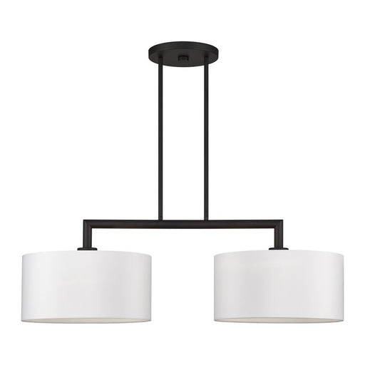 Livex Meridian 2Lt Large Chandelier, Black/Off-White - 45492-04