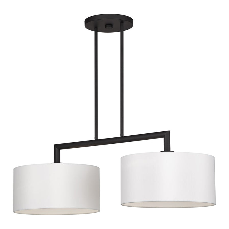 Livex Meridian 2Lt Large Chandelier, Black/Off-White