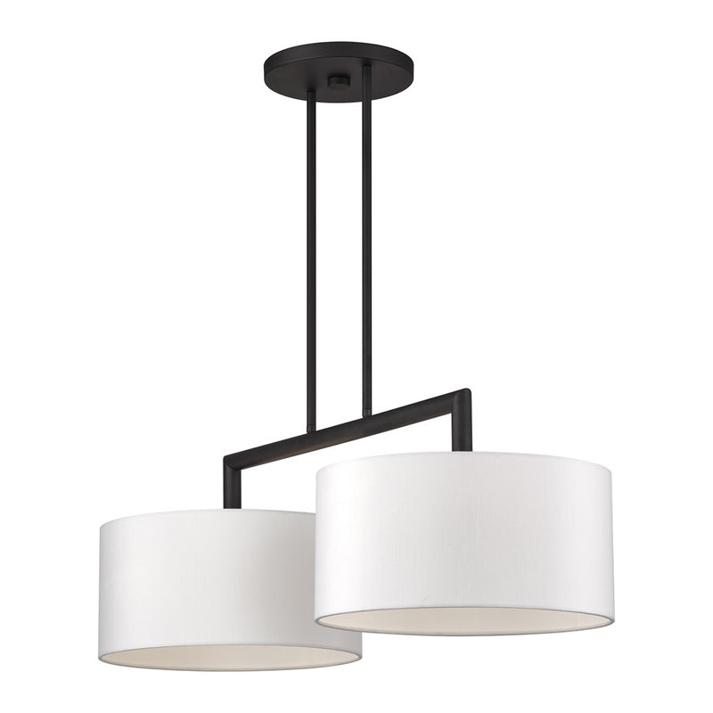 Livex Meridian 2Lt Large Chandelier, Black/Off-White