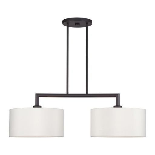 Livex Meridian 2Lt Large Chandelier, Bronze/Off-White - 45492-07