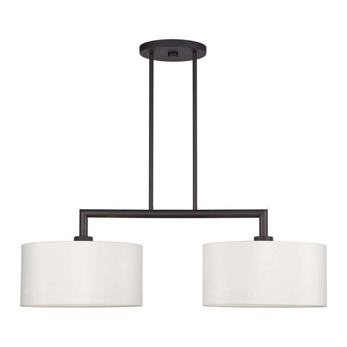 Livex Meridian 2Lt Large Chandelier, Bronze/Off-White - 45492-07
