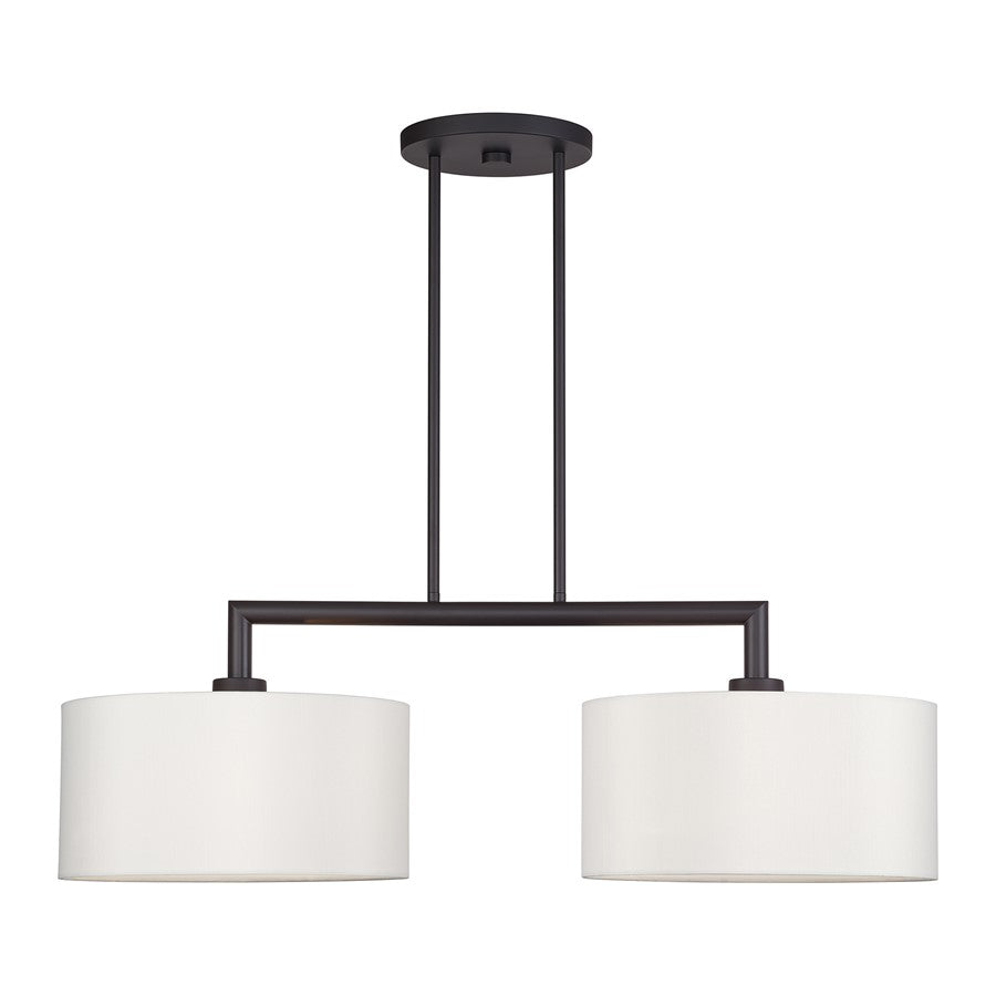 Livex Meridian 2Lt Large Chandelier, Bronze/Off-White - 45492-07