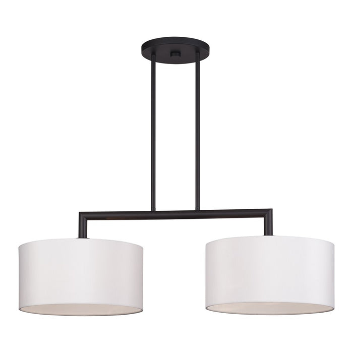 Livex Meridian 2Lt Large Chandelier, Bronze/Off-White