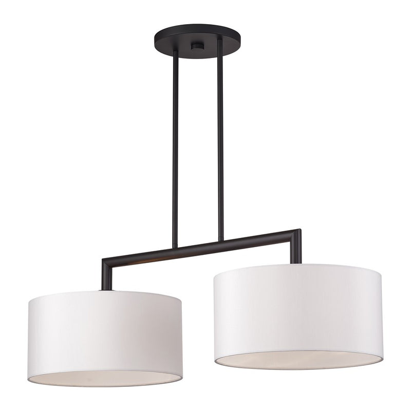 Livex Meridian 2Lt Large Chandelier, Bronze/Off-White