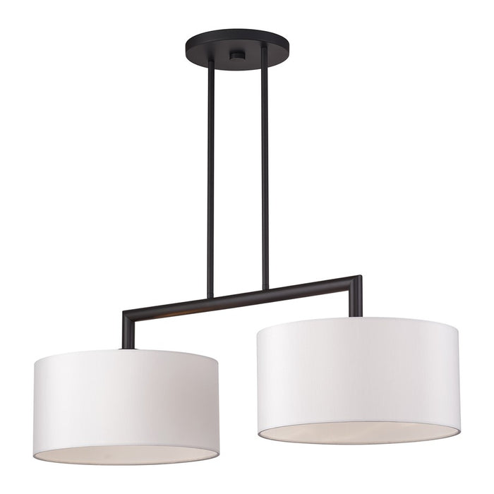 Livex Meridian 2Lt Large Chandelier, Bronze/Off-White