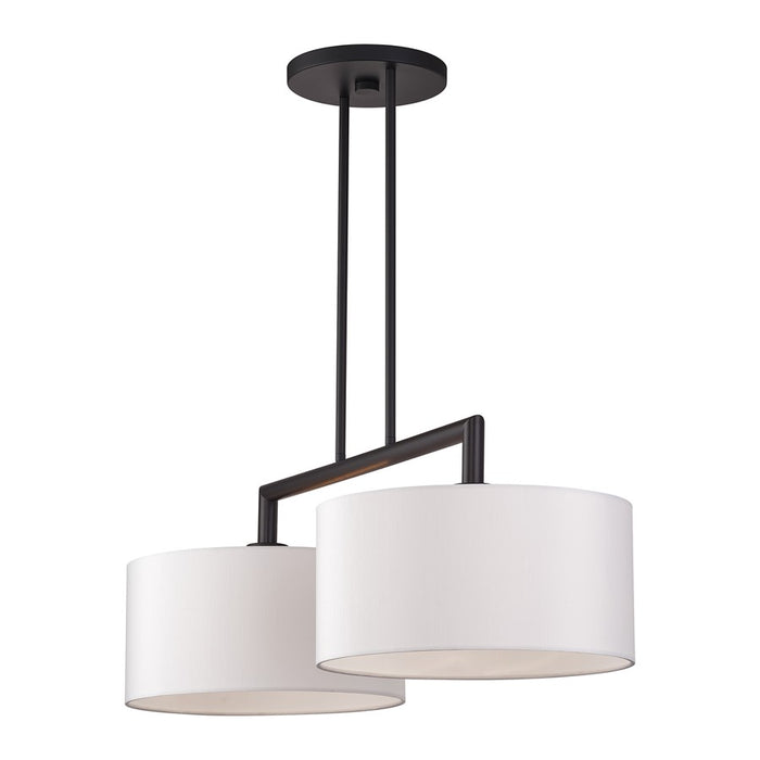Livex Meridian 2Lt Large Chandelier, Bronze/Off-White