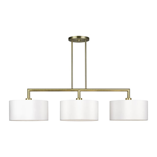 Livex Meridian 3Lt Extra Large Chandelier, Brass/Off-White - 45493-01