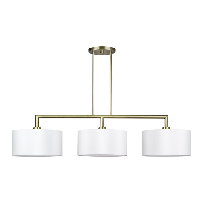 Livex Meridian 3Lt Extra Large Chandelier, Brass/Off-White