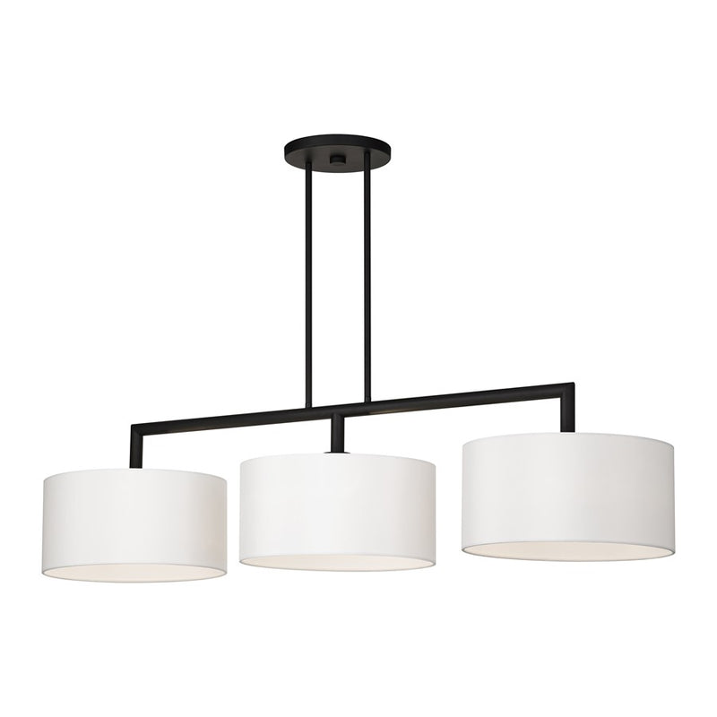 Livex Meridian 3Lt Extra Large Chandelier, Black/Off-White