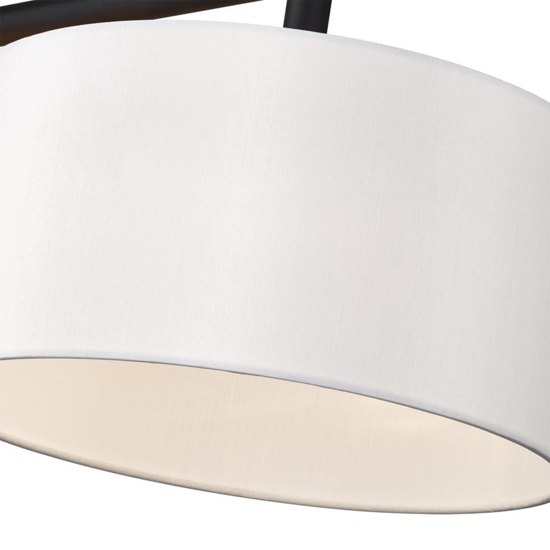 Livex Meridian 3Lt Extra Large Chandelier, Black/Off-White
