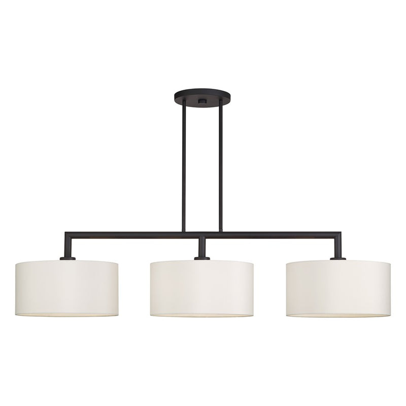 Livex Meridian 3Lt Extra Large Chandelier, Bronze/Off-White - 45493-07