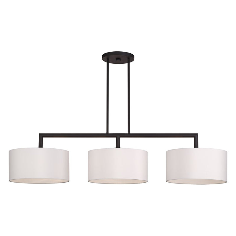 Livex Meridian 3Lt Extra Large Chandelier, Bronze/Off-White