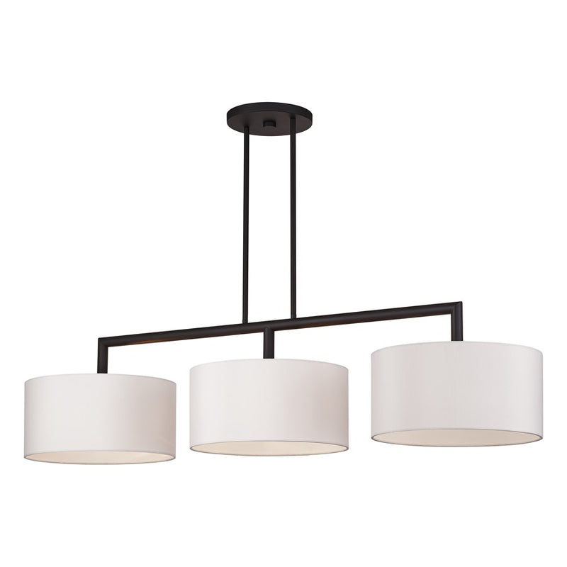 Livex Meridian 3Lt Extra Large Chandelier, Bronze/Off-White