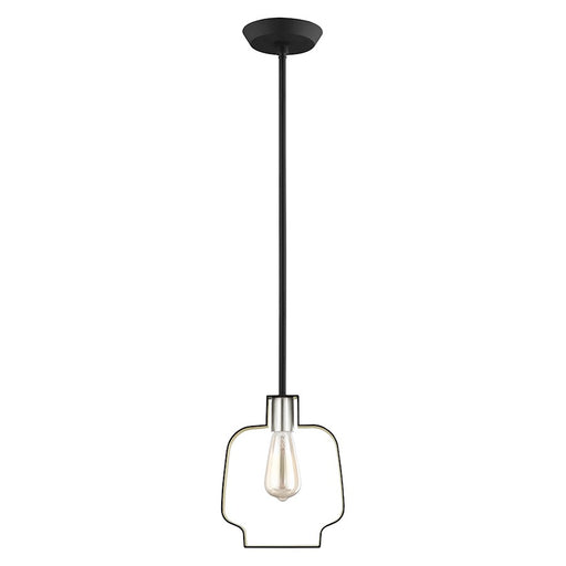 Livex Meadowbrook 18" Light Pendant, Black/Nickel/Black Shade/Gold