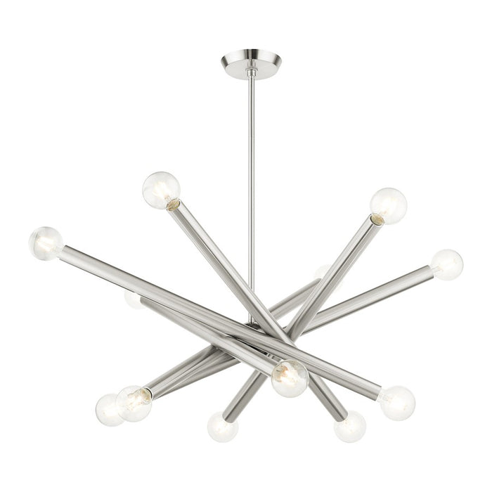 Livex Stafford 12 Light Chandelier, Brushed Nickel