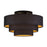 Livex Sentosa 4Lt Extra Large Semi-Flush, Black/Black/Orange - 45606-04