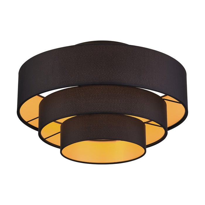 Livex Sentosa 4Lt Extra Large Semi-Flush, Black/Black/Orange
