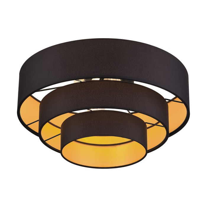 Livex Sentosa 4Lt Extra Large Semi-Flush, Black/Black/Orange