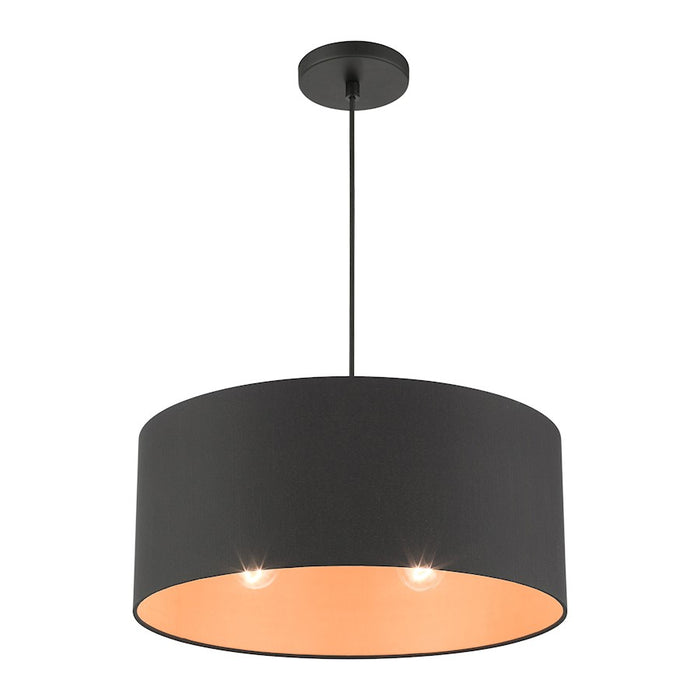Livex Sentosa 3 Light Drum Pendant, Black