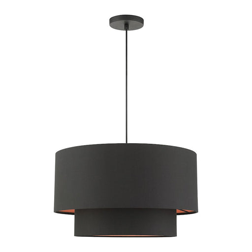 Livex Sentosa 3 Light Double Drum Pendant, Black