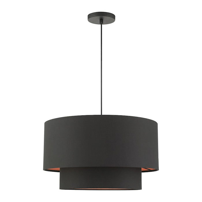 Livex Sentosa 3 Light Double Drum Pendant, Black