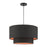 Livex Sentosa 3 Light Double Drum Pendant, Black