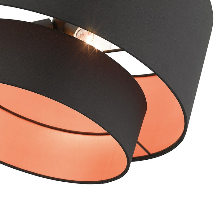 Livex Sentosa 3 Light Double Drum Pendant, Black