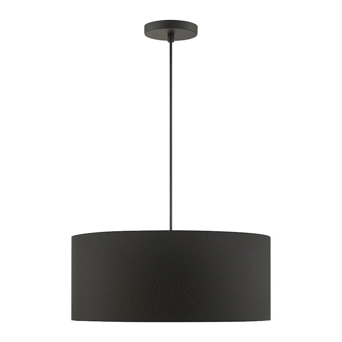 Livex Bainbridge 3 Light Drum Pendant, Black