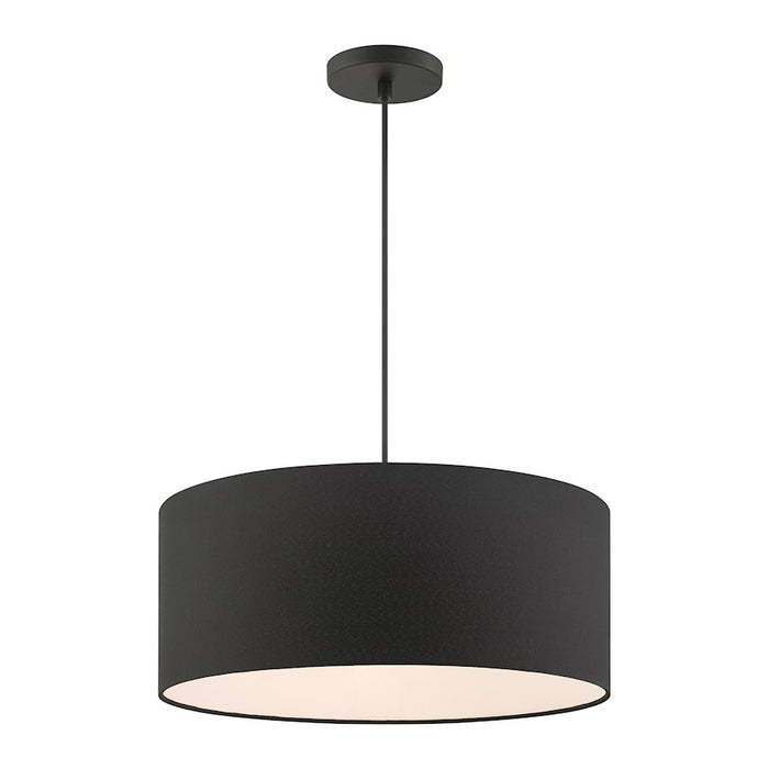 Livex Bainbridge 3 Light Drum Pendant, Black