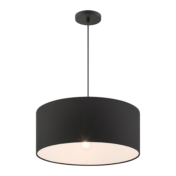 Livex Bainbridge 3 Light Drum Pendant, Black