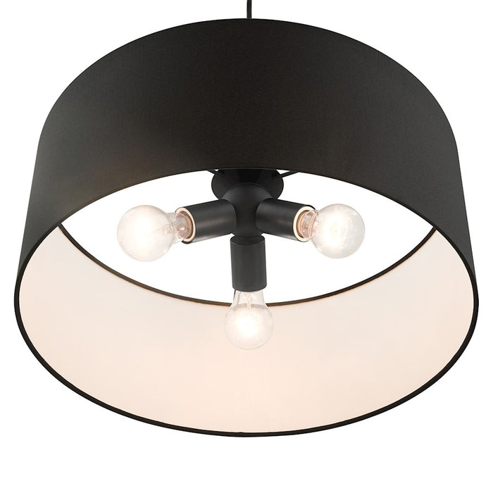 Livex Bainbridge 3 Light Drum Pendant, Black