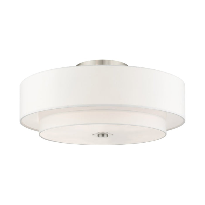 Livex Meridian 6 Light Semi Flush Mount, Nickel