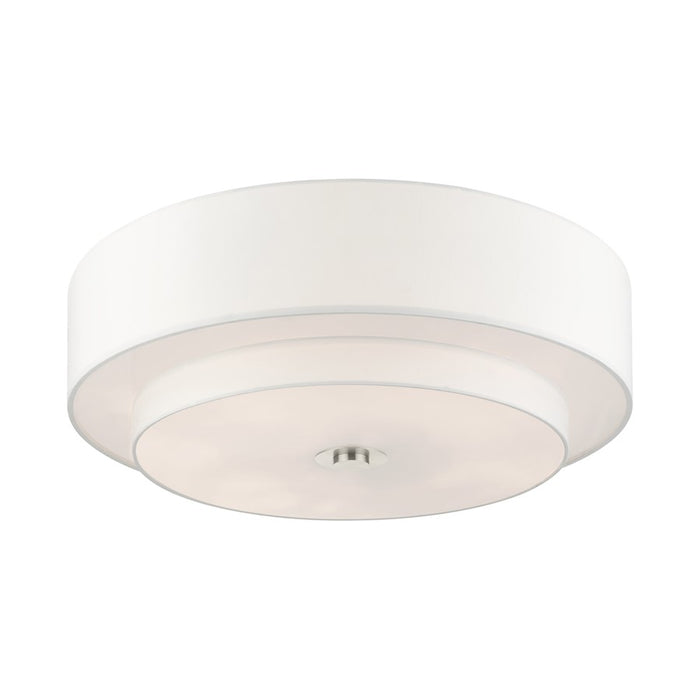 Livex Meridian 6 Light Semi Flush Mount, Nickel