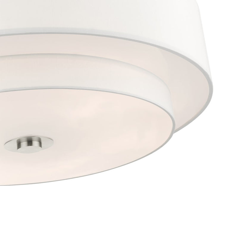 Livex Meridian 6 Light Semi Flush Mount, Nickel