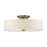 Livex Monroe 6Lt 11" Semi-Flush, Brass/Oatmeal/White - 45848-01