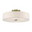 Livex Monroe 6Lt 11" Semi-Flush, Brass/Oatmeal/White